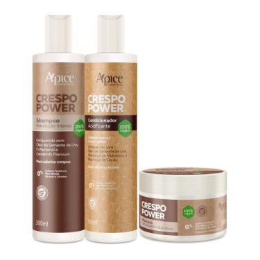 Imagem de Kit Ápice Cosméticos Crespo Power Shampoo, Condicionador e Máscara 300