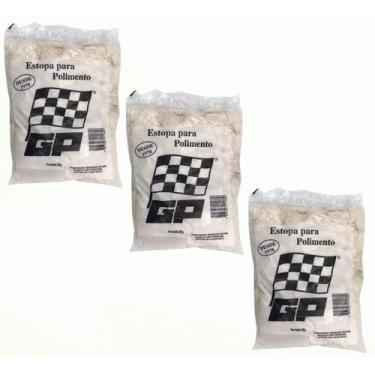 Imagem de Kit 3 Estopas Branca Gp Extra 200g Polimento Limpeza Brilho