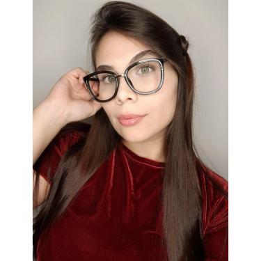 Imagem de Armação Óculos de Grau Feminina Quadrado Fabi Preta-Feminino