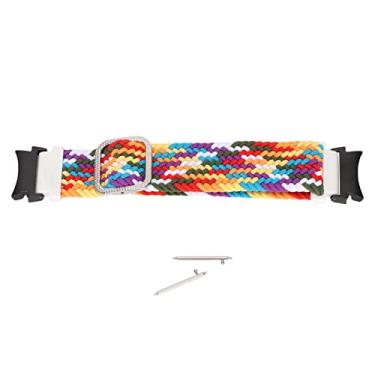 Imagem de Pulseira de relógio trançada elástica, pulseira de relógio trançada de náilon elegante para Galaxy Watch 4(arco-íris)