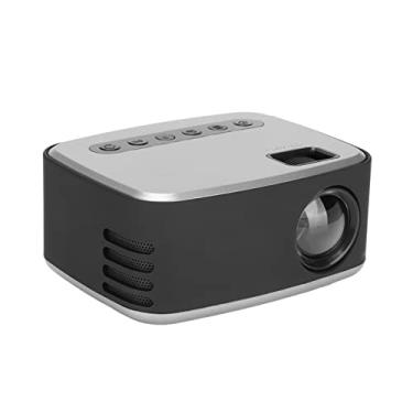 Imagem de Diydeg Mini projetor, projetor de filme portátil Full HD 1080p 110 polegadas, projetor de vídeo multimídia para home theater, alto-falantes integrados compatíveis com HDMI, USB, AV, laptop, smartphone (EUA)