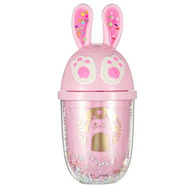 Imagem de seelucky Copo de viagem para sorvete com canudo para festa de menina, copo para beber suco Boba Bubble xícara de chá (coelho rosa, 350 ml)