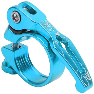 Imagem de VGEBY Braçadeira para poste de assento de bicicleta, 31,8 mm de fixação para assento de bicicleta, braçadeira de liberação rápida, bicicleta de montanha (azul)