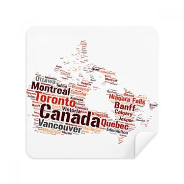 Imagem de Mapa do Canadá com nomes de cidades, óculos de ponto de referência, tecido de camurça, pacote com 2