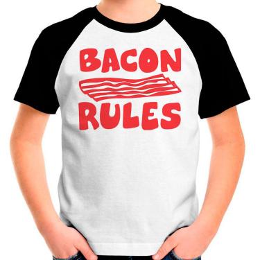 Imagem de Camiseta Infantil Raglan Bacon Rules