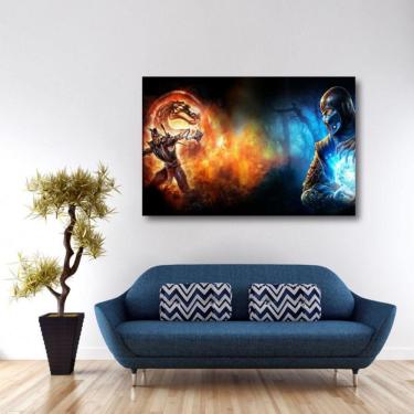 Imagem de Quadro Mortal Kombat Scorpion e Subzero Tela em Tecido