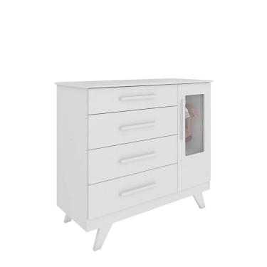 Imagem de Cômoda Retro 04 gavetas 100% MDF Peroba Moveis