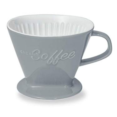 Imagem de Creano Coador de café de porcelana XXL cinza - cafeteira de cerâmica - Cafeteira para derramar sobre café - Tamanho 4 - qualidade enorme e pesada 800 g - 6 cores disponíveis