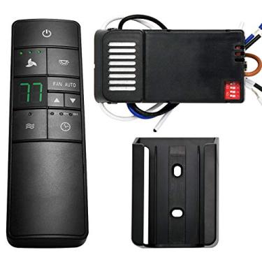 Imagem de Kit de controle remoto para ventilador de teto termostático universal com suporte, substituição para Hampton Bay, caçador, coleção de decoradores de casa, brisa do porto, 3 velocidades, temporizador, regulador de luz, kit HD3 com suporte