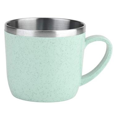 Imagem de Copo de Caf¨¦ com Camada Dupla,220 ml Copo de Palha de Trigo em A?o Inoxid¨¢vel Caneca de Caf¨¦ Expresso Garrafas T¨¦rmicas Isolamento de ¨¢gua Suco de Caf¨¦ Caneca de Leite(Green), X¡§acara de caf¡§| a