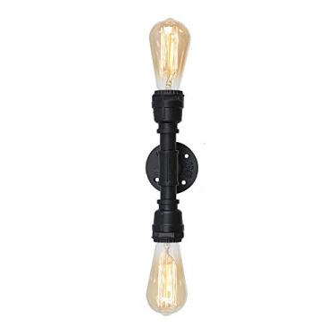Imagem de EFINEHOME Luminária vintage Edison Industrial 2 luzes para banheiro - 2 lâmpadas Loft Minimalista Interior Wall Sconce- Luminária de parede Steampunk antiga para corredores decoração de loja de