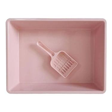 Imagem de Fenteer de para gatos PP bandeja de para gatinhos, recipiente de de toalete para de, fácil de, ROSA