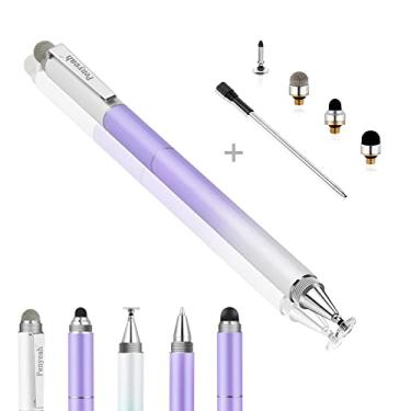 Imagem de Penyeah Caneta Stylus para iPad/iPhone/Android (4 em 1), ponta de disco de tela sensível ao toque universal/caneta estilista de malha e ponta de borracha para todos os telefones capacitivos/tablets/laptops - Dream Purple