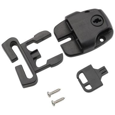 Imagem de WHYHKJ 8 conjuntos de clipes de tampa de banheira de hidromassagem de plástico kit de reparo de trava de substituição com slot - substituir travas de trava com chaves e ferragens 48 mm x 44 mm x 14 mm, preto