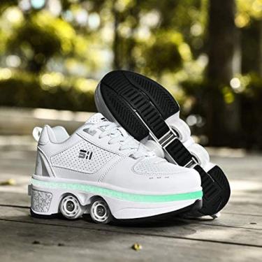 Imagem de Patins Com 7 Luzes Que Mudam De Cor Patins Quádruplos Patins Infantis Patins Esportivos Patins Em Linha Sapatos Multifuncionais 2 Em 1 Ajustáveis,35 Euros,Collector88