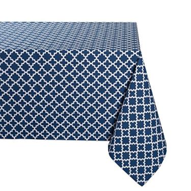 Imagem de DII Coleção de mesa de treliça, toalha de mesa, 60x104, azul náutico