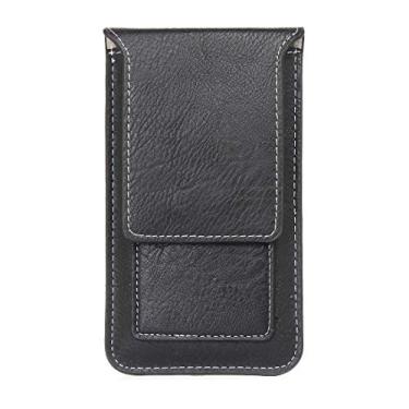 Imagem de Capa protetora para telefone Para iPhone Xr, Para a Samsung. S5 S9 / S8 / J5 30 Bolsa de couro com clipe de cinto, capa de coldre Bolsa coldre (Color : Black)