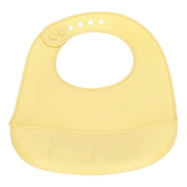 Imagem de babador de silicone, babador de silicone lavável na máquina de lavar louça (Amarelo)
