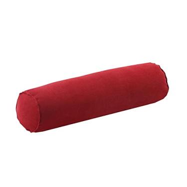 Imagem de Almofadas de cilindro de pescoço redondo travesseiro de algodão oco, confortável, confortável, pescoço travesseiro travesseiro rolo para cama, Vermelho ferrugem