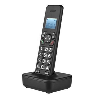 Imagem de Henniu Telefone sem fio D1002B com atendedor de chamadas Identificador de chamadas/chamada em espera LCD de 1,6 polegadas com luz de fundo 3 linhas Display de tela Baterias confiáveis Suporte 16 idiom