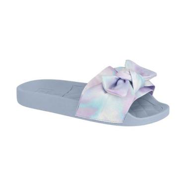 Imagem de Chinelo Feminino Slide Tie Dye Moleca Azul