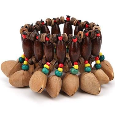 Imagem de Brinquedos de aprendizagem e educação Pulseira de bateria africana feita à mão com porca de mão e percussão instrumentos musicais para crianças, instrumentos musicais infantis