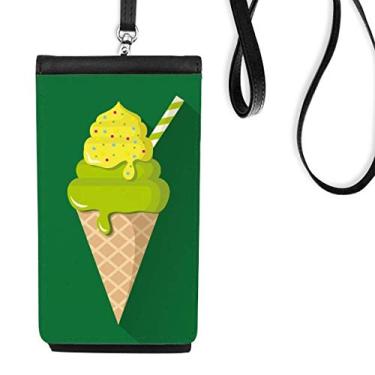 Imagem de Green Matcha Casquinha de sorvete, picolé, carteira para celular, bolso preto