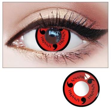 Compra online de Lente de contato ocular para cosplay kakashi três magatama  anime lentes de olhos naruto sharingan lentes de contato coloridas para  olhos