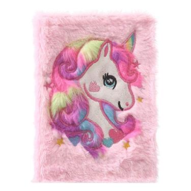 Imagem de Caderno de Pelúcia Unicórnio Dos Sonhos Dos Desenhos Animados Caderno de Pelúcia Fofinho para Escrever Desenhos para Presente (Rosa)