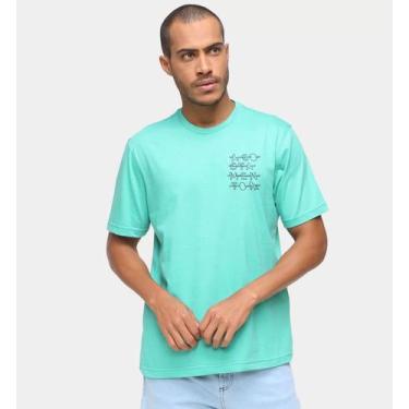 Imagem de Camiseta Acostamento Estampada Lines Verde Água