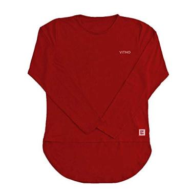 Imagem de Camiseta Feminina com Proteção Solar UV 50+ Manga Longa Mullet Vermelho Lollipop Vitho