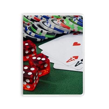 Imagem de Ficha de pôquer com dados para jogos de fotos, caderno, capa de chiclete, diário de capa macia