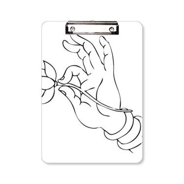 Imagem de Mão budista lótus padrão desenho prancheta pasta bloco de escrita placa de apoio A4