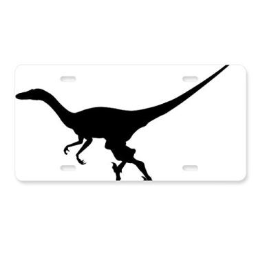 Imagem de DIYthinker Placa de carro com formato de osso em miniatura de dinossauro, acessório de aço inoxidável