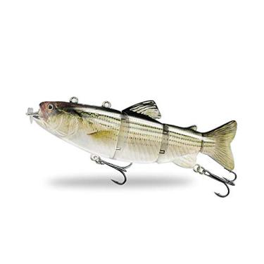Imagem de Isca de natação robótica da Ods, isca de pesca elétrica recarregável USB, 4 segmentos, multiarticulado, com isca de natação Inteli autopropulsora, Hybrid Striped Shad