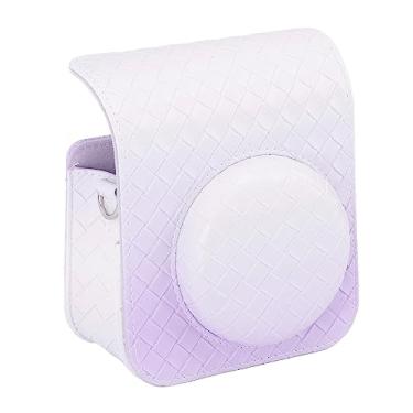 Imagem de Bolsa para Câmera, Estojo para Câmera à Prova de Poeira Em Couro PU Macio, Acabamento Fino Com Alça de Ombro Destacável para Mini 12 (Roxo)