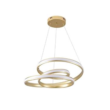 Imagem de Pendente Led Dourado 57cm Mesa Sala De Jantar Quarto Gourmet
