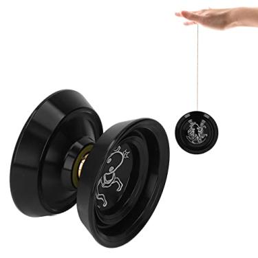 Imagem de Ioiô profissional sem resposta, bola de ioiô com resposta de metal para crianças iniciantes, ioiô sem resposta para jogadores adultos com luva e 3 cordas de ioiô de reposição (Preto Brilhante)