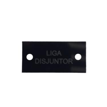 Imagem de Placa Identificação 4x2 Acrílico “Liga Disjuntor” P/ Rele - RTE Acrílicos
