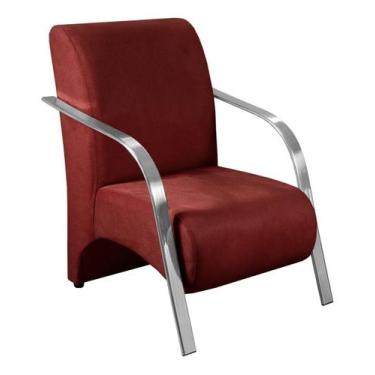 Imagem de Poltrona Sevilha Cadeira Braço Alumínio Decoração Sala Recepção - Bell
