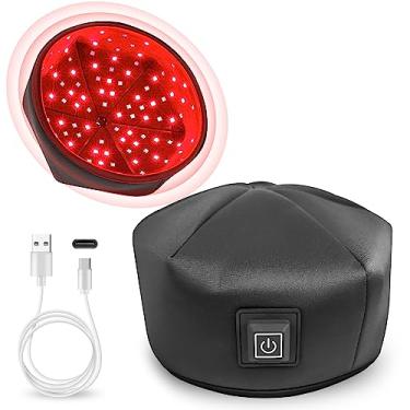 Imagem de UTK Chapéu de aquecimento, luz vermelha infravermelha com 660 nm e luz infravermelha infravermelha de 850 nm de comprimento de onda, cabo USB incluído