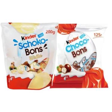 Imagem de Chocolate Kinder Schoko-bons 125g + Chocolate Kinder Schoko-bons white 200g