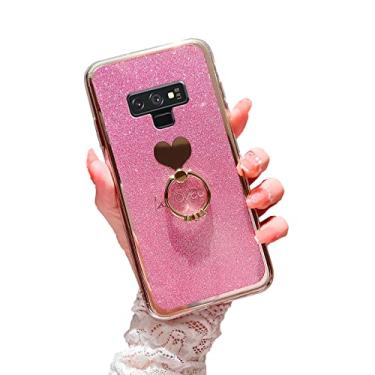 Imagem de Easyscen Capa para Galaxy Note 9 Meninas Mulheres Bonito Luxo Glitter Brilhante Shell com Anel Kickstand UPC Macio Slim Bumper Capa Protetora para Celular Samsung Galaxy Note 9 - Rosa
