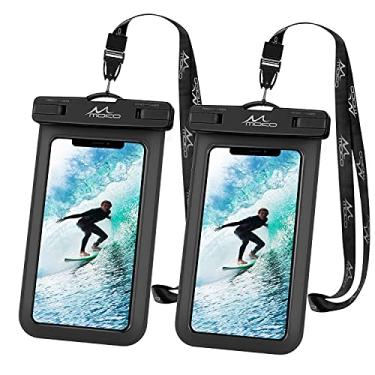 Imagem de MoKo Bolsa de telefone à prova d'água [2 unidades], bolsa seca para celular subaquática com cordão compatível com iPhone 14 13 12 11 Pro Max X/Xr/Xs Max/SE 3, Samsung S21/S10/S9/S8 Plus, preto + preto