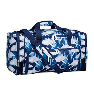 Imagem de Wildkin Kids Weekender Duffel Bag for Boys and Girls, Carry-On Size and Perfect for Weekend or Overnight Travel, 600-Denier Polyester Fabric Duffel Bags Measures 22 x 12 x 12 Inches (Sharks)