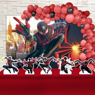Imagem de Kit Decoração Festa de Aniversário Infantil Homem Aranha Miles Morales