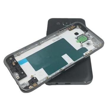 Imagem de SHOWGOOD Capa de bateria para Samsung Galaxy E5 E500 E500F E500H Material metálico Capa traseira da porta traseira (branca)
