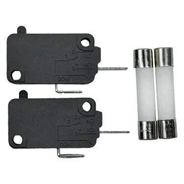 Imagem de 5304509460 Interruptor de porta de micro-ondas (normalmente aberto) e fusíveis de cerâmica de sopro lento compatíveis com Frigidaire Electrolux substituição de micro-ondas 5304464099 AP6230615
