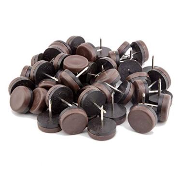 Imagem de 50 peças de almofadas redondas para móveis, ULIFESTAR para unhas deslizantes de móveis desliza para carpete, antiderrapante, antiarranhões, fácil movimentação, protetores de piso de madeira para pés de perna de cadeira, 24mm DIA, Coffee