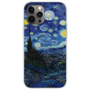 Imagem de Jorsoery Capa de telefone para iPhone SE 2nd/SE 3rd/7/8 Van Gogh The Starry Night Capa protetora de telefone TPU macio à prova de choque
